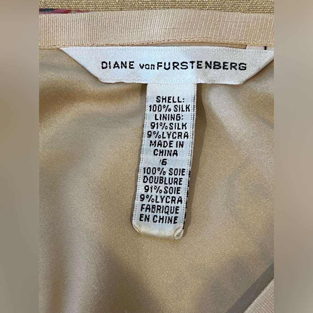 Diane Von Furstenberg Montespan Silk Strapless Dress Ruffle Cream Flora 6 XE - Picture 6 of 6
